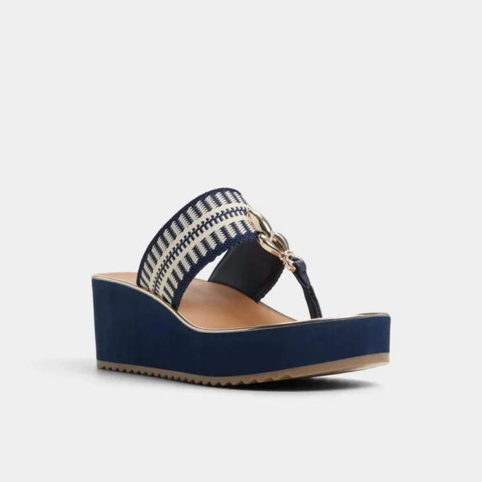 Penelopy T-strap wedge sandal, Wedge heel